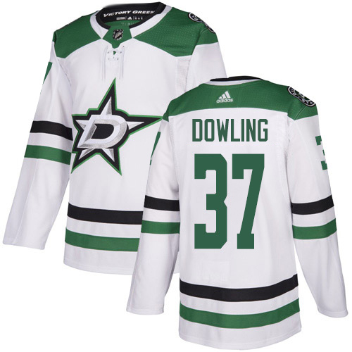 Adidas Men Dallas Stars #37 Justin Dowling White Road Authentic Stitched NHL Jersey->dallas stars->NHL Jersey
